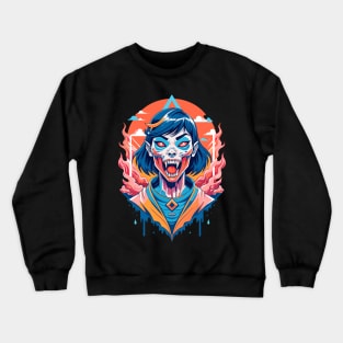 Pop Art japanese horror kuchisake onna Crewneck Sweatshirt